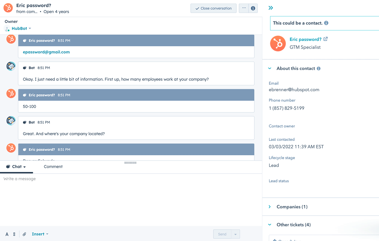 Window view of the synchronization of contacts 